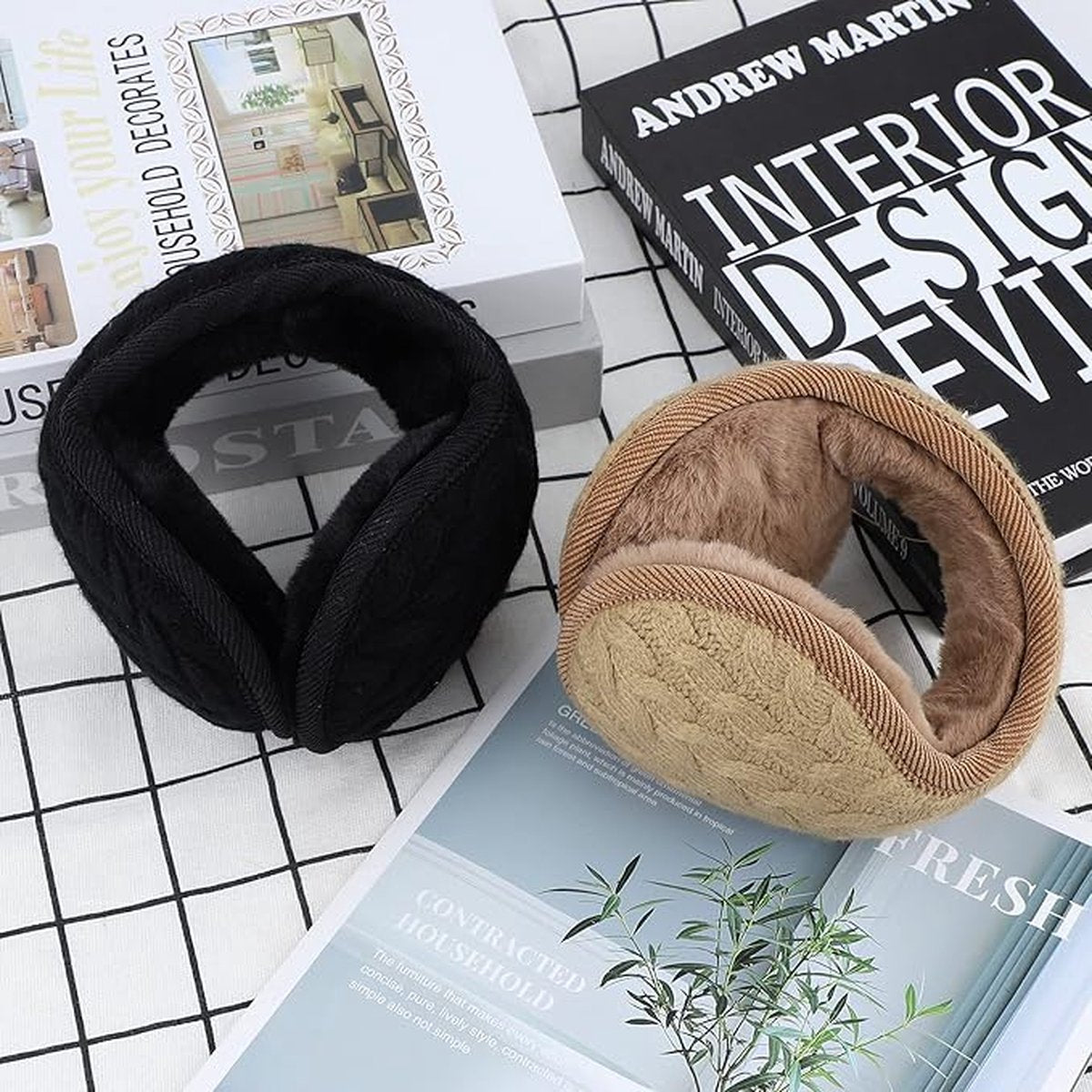 Warm Ear Warmers - Ear Warmer - Classic Winter Ear Warmers - Fleece Ear Warmers - Wraparound Sturdy Soft Comfortable Plush - Fleece Headband - Ear Warmer Hat - Sports Headband Hairband - Cycling Walking Winter Sports - Unisex - Women / Men - Khaki - Image 3