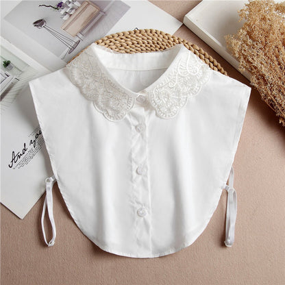 Set of 2 Women's Shirt Collars - Detachable Point Collar Basic - Collars for Women - Ruffles - Detachable Women's Collars to Wear Undergarments - Shirt Collar - Shirt Collar - Faux Detachable Collar - Shirt Replacement - One Size Adjustable - Black and Wh - Image 3