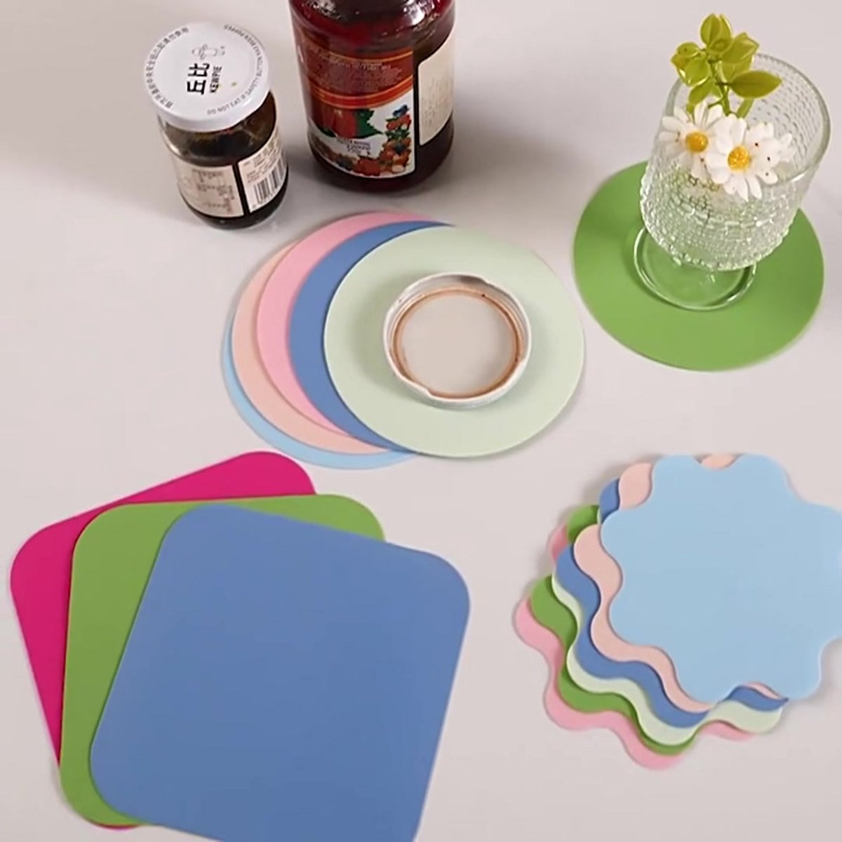 Can Opener - 8 Pieces - Rubber Jar Openers - Rubber Bottle Opener Gripper Pad - Coasters - Cap Opener - Jar Opener - Multifunctional Jar Opener for Seniors - Kitchen Coasters - Aids for the Elderly - Kitchen Aid - Arthritis Weak Hands - Image 2