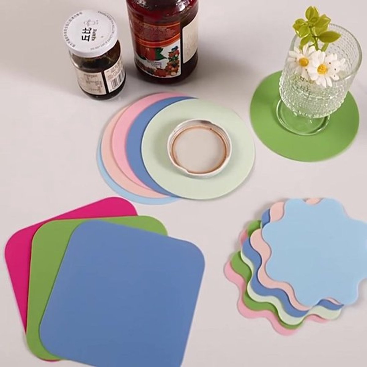 Can Opener - 8 Pieces - Rubber Jar Openers - Rubber Bottle Opener Gripper Pad - Coasters - Cap Opener - Jar Opener - Multifunctional Jar Opener for Seniors - Kitchen Coasters - Aids for the Elderly - Kitchen Aid - Arthritis Weak Hands - Image 3