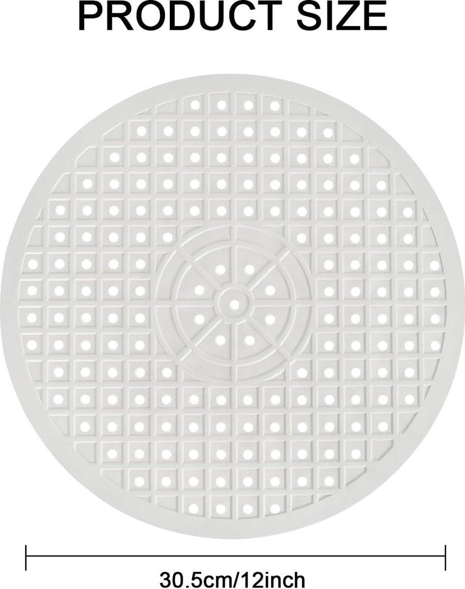 Sink Mat - ø 31 Cm - Sink Mats - For Sink - Round Sink Mat - Washbasin Mat - White Round Rubber Sink Mat - Tpr Material - Rubber Countertop Mat Sink - For Kitchen Sink Floor, Cutlery And Glassware - Washbasin Mat - White - 1 Piece - Image 2