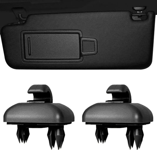 Car Sun Visor - Clip Hook - Car Accessories - Car Sunshades - Sun Visor Hooks for Car - Inner Hooks for Sun Visors - Car Holder for Sun Visor - Suitable for Audi A3A4LA5A6LQ5Q3 - Black - 2 Pieces - Automatic Sun Visor Replacement