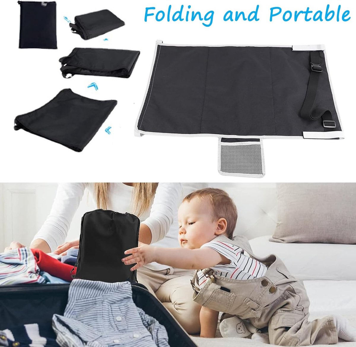 Airplane Bed - Baby Bed - Airplane Beds - Airplane Bed - Airplane Footrest - Must Have For Traveling - Ideal For Airplanes And Cars - Comfortable - Washable - Compact And Portable - Black - Image 4