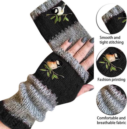 Wrist Warmers - Knitted Women's Fingerless Gloves - Wrist Warmers - Long Knitted Wrist Warmers - Fingerless Gloves - Gloves for Autumn & Winter - Black - 1 Pair - One Size - Image 4