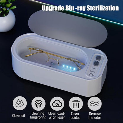 Ultrasonic Cleaner - 15 W - 360º - 50000 Hz - Cleaning Device for Glasses and Jewelry - USB Charging - For Cleaning Jewelry, Watches, Glasses, Rings, Necklaces, Razor Blades, Dentures, Tableware - White - 1 Piece - Image 5