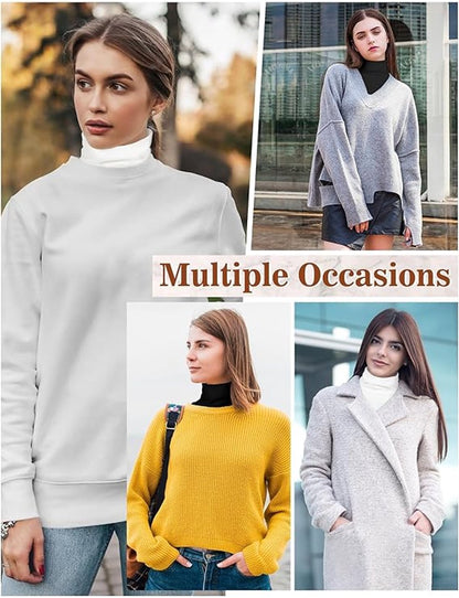 2 Pieces Faux Turtleneck Sweater Women - Windproof & Warm - Patch Turtleneck - Collars for Women - Faux Longneck Sweater - Faux Turtleneck - Fake Turtleneck - Turtleneck Collar - Turtleneck - One Size - Black and White - Women's Collar to Wear Under Somet - Image 2