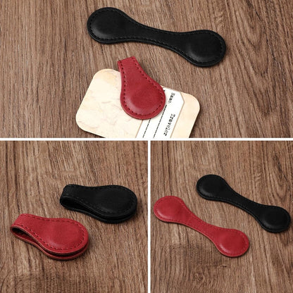 Bookmarks - 2 Pieces - Bookmark - Bookmark - Book Accessories - Page Holder - Page Holder - Magnetic Bookmark - For Both Boys And Girls - For Books/Stationery - Children - Leather - Black And Red - Image 2
