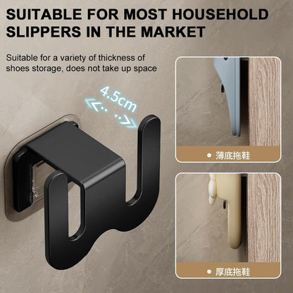 Shoe Storage - 3 Pieces - Shoe Stacker - Shoe Holder - Hanging Shoe Rack - Slipper Storage - Shoe Rack - Hooks - Space-Saving - Wall Mounting - No Drilling Required - Universal - Self-Adhesive - For Bathroom/Bedroom/Living Room - Black - Image 3