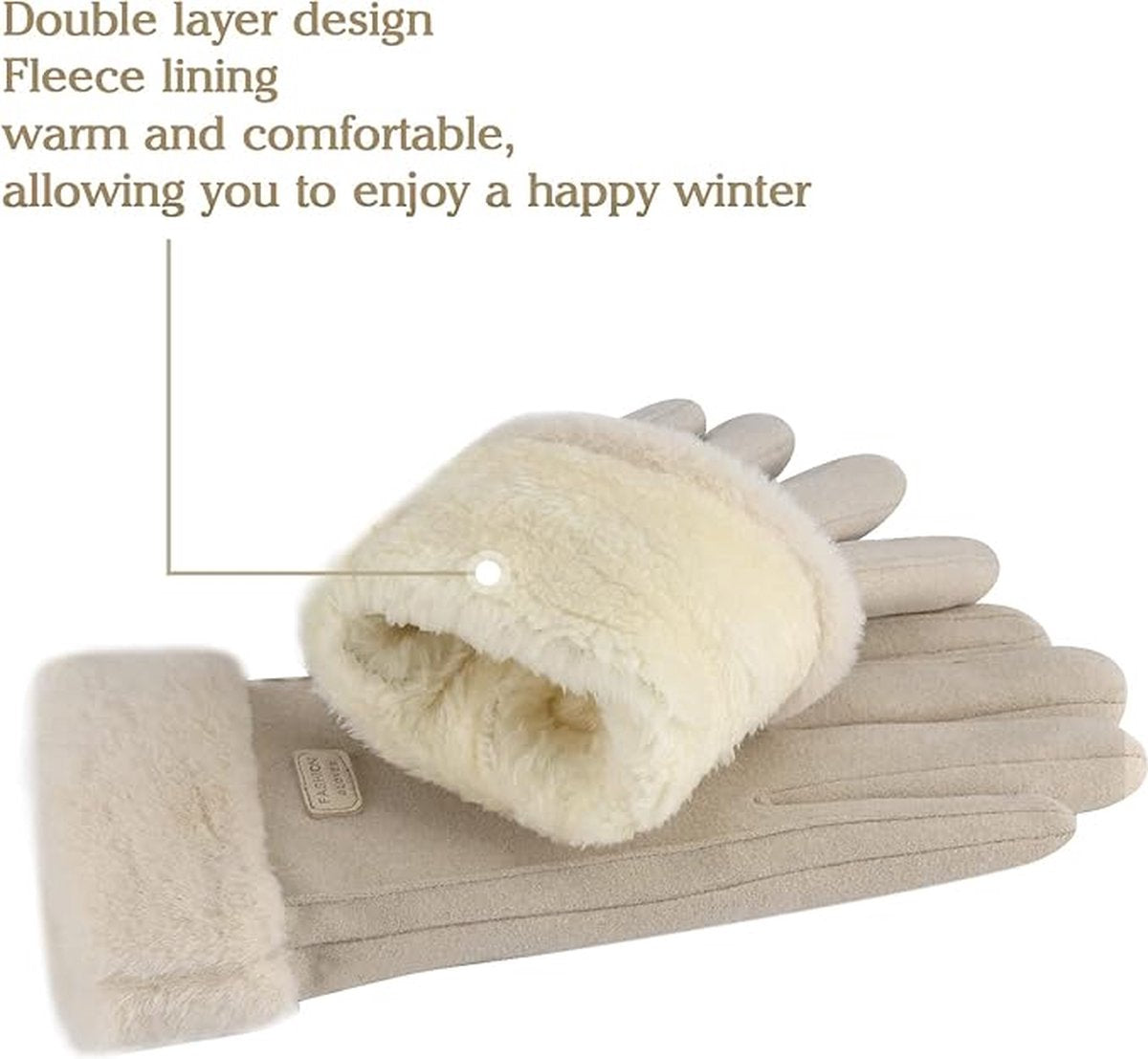 Winter Gloves - Touchscreen Winter Gloves - Winter Gloves - Warm - Women's - Windproof - Winter Gloves - One Size - For Cycling, Motorcycle, Scooter, Sports and Walking - Image 2