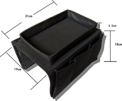 Sofa Tray with Organizer – Armrest Tray – Black - Image 4