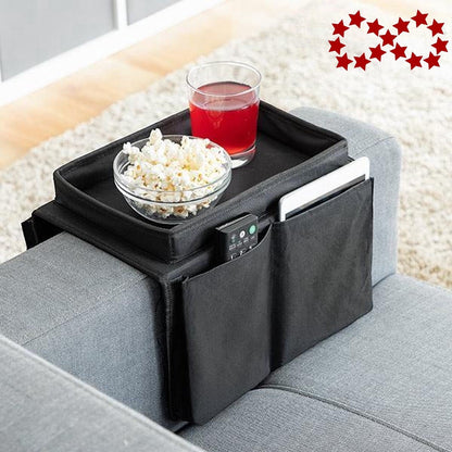 Sofa Tray with Organizer – Armrest Tray – Black - Image 5