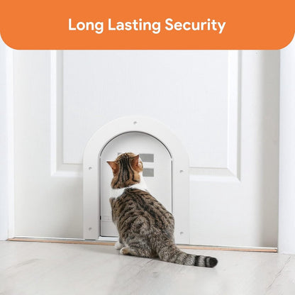 Cat flap - Cat flaps - Cat flap with tunnel - Small cat flap - Cat door - White - Magnetic closure - Waterproof - Suitable for medium & small cats - Indoor & outdoor doors - Size M - Image 4