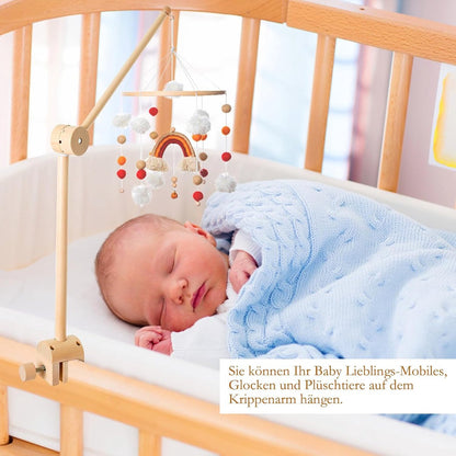 Playpen Mobile - Mobile Holder - Crib Mobile - Wooden Baby Mobile Holder - Wooden Musical Mobile Holder - Wooden Baby Mobile Holder - Wooden Playpen Mobile Holder - Baby Room Decoration - Adjustable Arm for Playpen - Easy to Mount - Adjustable - For Playp - Image 3