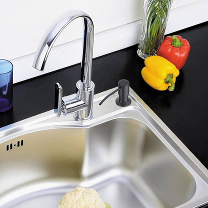 Built-in Soap Dispenser - 300ML - Stainless Steel - 360° Rotatable - Convenient - Practical - Durable - Refillable Set - 26-31mm Hole In Sink Or Countertop - Curved Spout - Soap Pump - Soap Pump - For Home Countertop - Black - High Quality - Image 4