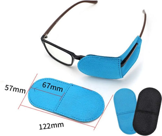 Eye Patch - 12 Pieces - Eye Patch - Eye Treatment - Reusable - For Lazy Eye Or After Surgery - Laser Eye Surgery - Lazy Eye - Amblyopia - Strabismus - Improve Vision - Eyepatch - Eye Covering - Children And Adults - 122 X 57mm - Black/ Blue/ Purple - Image 2