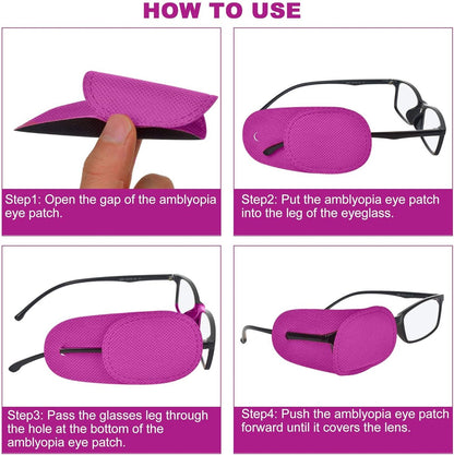 Eye Patch - 12 Pieces - Eye Patch - Eye Treatment - Reusable - For Lazy Eye Or After Surgery - Laser Eye Surgery - Lazy Eye - Amblyopia - Strabismus - Improve Vision - Eyepatch - Eye Covering - Children And Adults - 122 X 57mm - Black/ Blue/ Purple - Image 5
