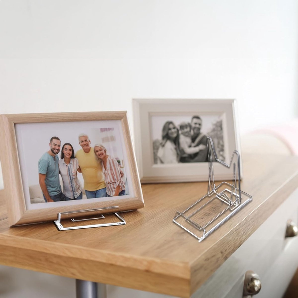 Plate Stand - 6 Pieces - Plate Rack - Plate Holder - Plate Display - Sliding Stand - Phone Holder - Business Card Holder - Book Stand - Support - Rack - Plates and Books - Cookbook Display - For Decorative Plates - Durable - Transparent - Image 4