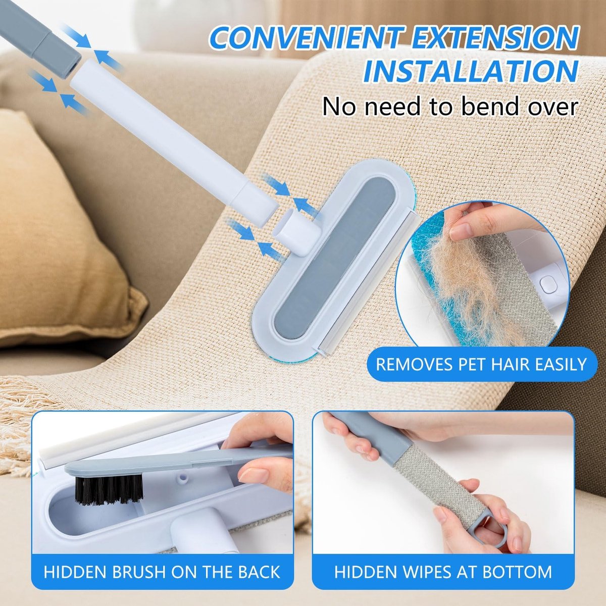 Set of 4 - Pet Silent Hair Removal Gloves - Pet Hair Removal Brush - Pet Grooming Glove - Hair Removal Gloves - Soft Deshedding Brush - Reusable - For Pets and Furniture - Long/Short Hair - Image 2