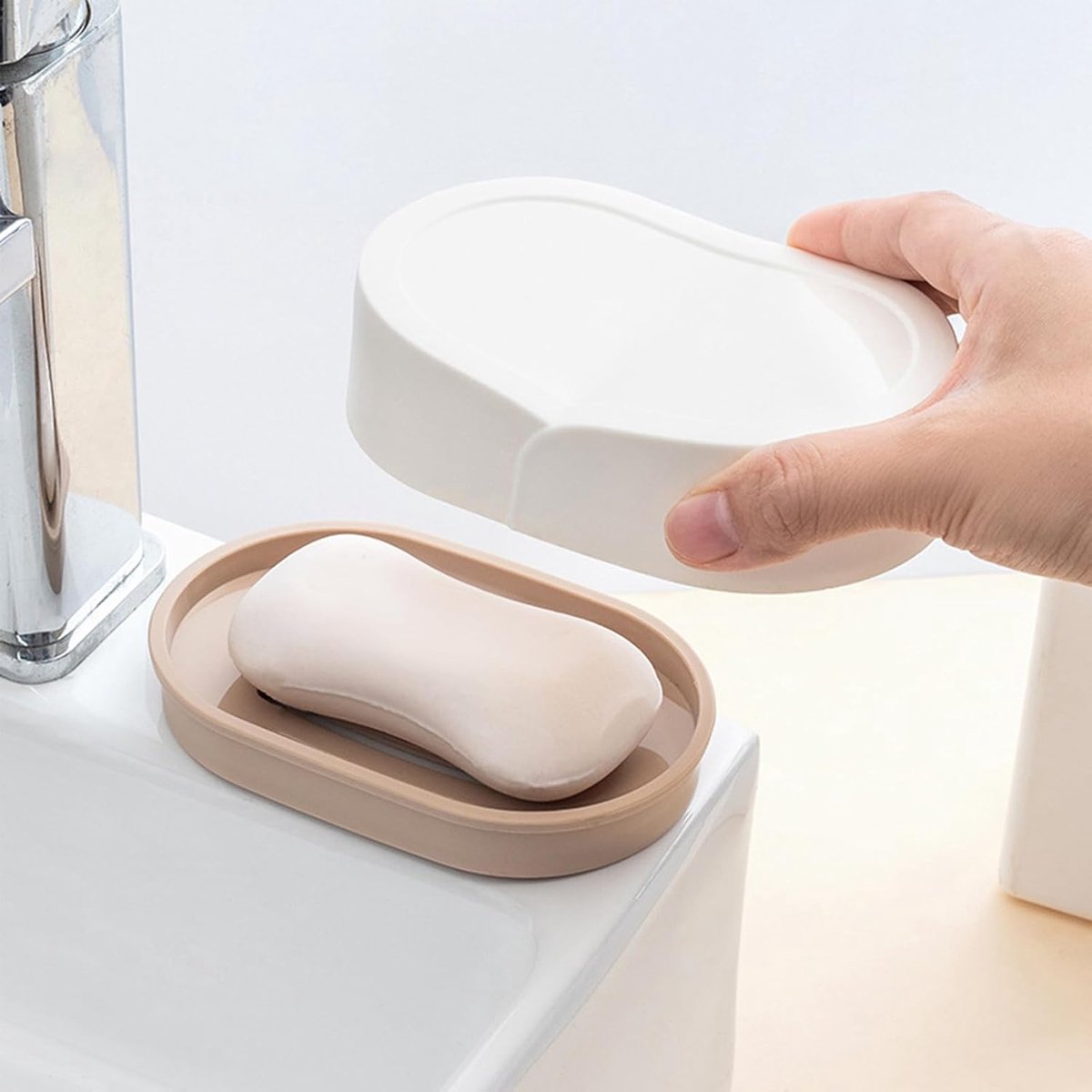 Soap Dish - 4 Pieces - Soap Holder With Drain And Lid - Soap Holders - Small Soap Dish - Hand Soap - Bathroom Accessories - Shower/Bathroom/Kitchen/Toilet/Travel - Travel Soap Box - Leakproof Soap Box - Plastic Soap Box - Soap Mat - Portable Bar Soap Case - Image 5