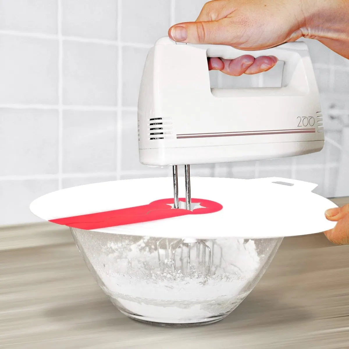 Immersion Blender Splatter Guard - Splash Guard - Splash Guard for Mixer - ø 34 Cm - Whisk & Beater - Silicone Anti-Splash Lid - Universal - Fits Most Immersion Blenders - Dishwasher Safe - Lid for Mixing Bowl - Kitchen Gadgets, Accessories - For Mixer - Image 3