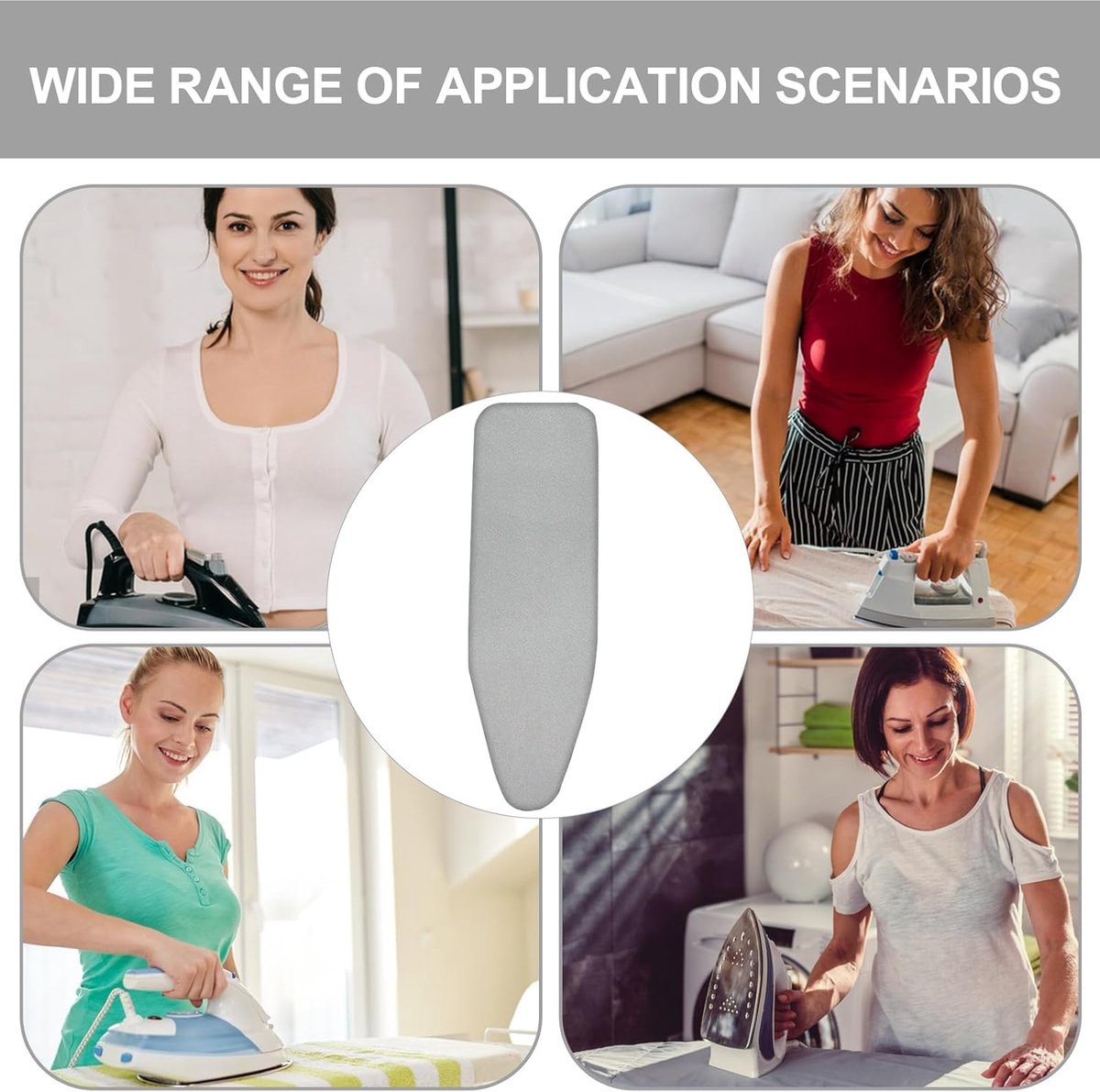 Ironing Board Cover - Ironing Board Cover - Universal - 130x48 Cm - For Steam Iron - Ironing Board Cover For Steam Ironing Station - Suitable For Ironing Board 120x38cm - Silver Grey - 1 Piece - Image 3
