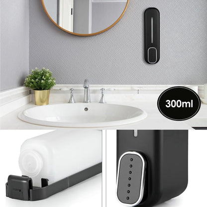 Shampoo Dispenser - Soap Dispenser - Refillable - Large Capacity - 350 ml - Wall-Mounted - Soap Pump - Small Soap Pump - Black - Wall Mount - Easy to Install - No Electricity Required - Durable - For Bathroom, Hotel - Image 4