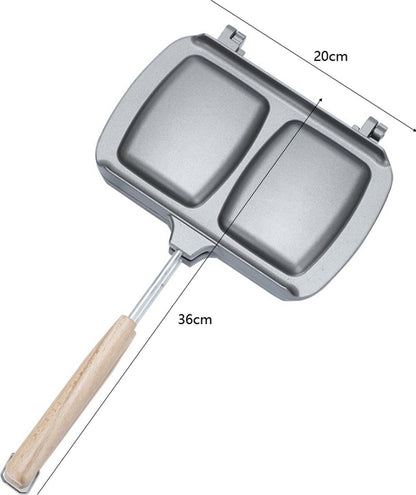 Reversible Sandwich Maker - Double-Sided Frying Pan - Contact Grill - Non-Stick Gas Toaster - Sandwich Plate - With Handle - Omelet Sandwich Maker - Grey - Image 5