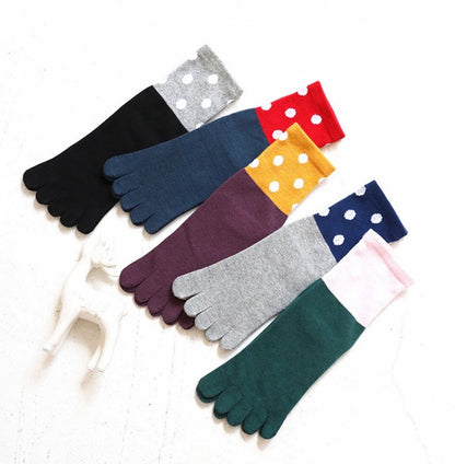 Toe Socks 5 Pairs - Toe Socks - Women's - Cotton - Yoga Socks - Smooth Toe Seam - Runner Toe Socks - Flip-flop Socks - Toe Socks - Toe Socks - Toesocks - Ladies - Antibacterial - Breathable - Comfortable Socks - Image 3