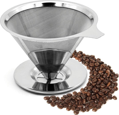 Reusable coffee filter for 6 cups - stainless steel permanent filter - clean after use - Image 3