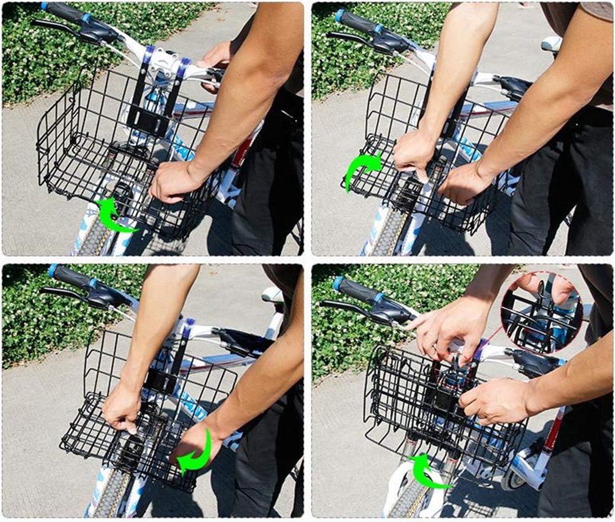 Bicycle Basket - Professional Front Bicycle Basket - Universal Handlebar Bicycle Basket - Small Bicycle Basket - Bicycle Crate - Fine Mesh Steel - with Handle and Hooks - Ideal for Bicycle / Scooter / Everyday Cyclists / Cycling Enthusiasts - Black - Image 3