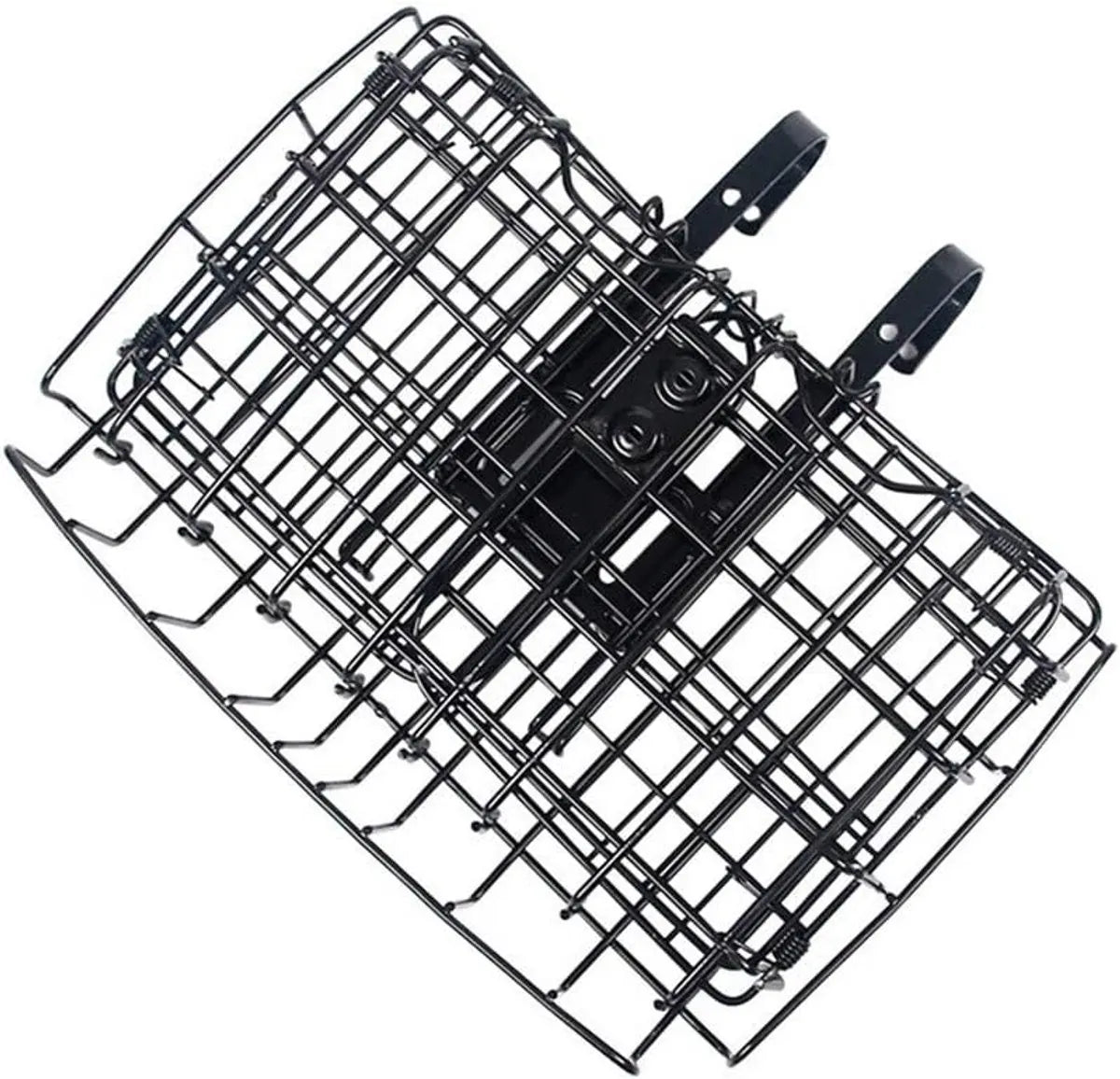 Bicycle Basket - Professional Front Bicycle Basket - Universal Handlebar Bicycle Basket - Small Bicycle Basket - Bicycle Crate - Fine Mesh Steel - with Handle and Hooks - Ideal for Bicycle / Scooter / Everyday Cyclists / Cycling Enthusiasts - Black - Image 5