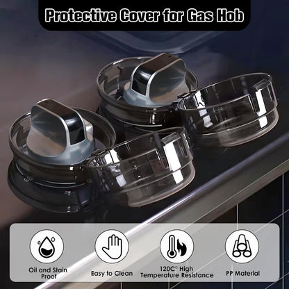 Gas Stove Knob Protective Cover - 8 Pieces - Universal - Plastic Knob Cover - Suitable for Gas Stove, Gas/Electric Stove, Electric Oven, Induction Stove, Gas BBQ, Hob - Kitchen Utensils - Black - Child Safety - Image 5