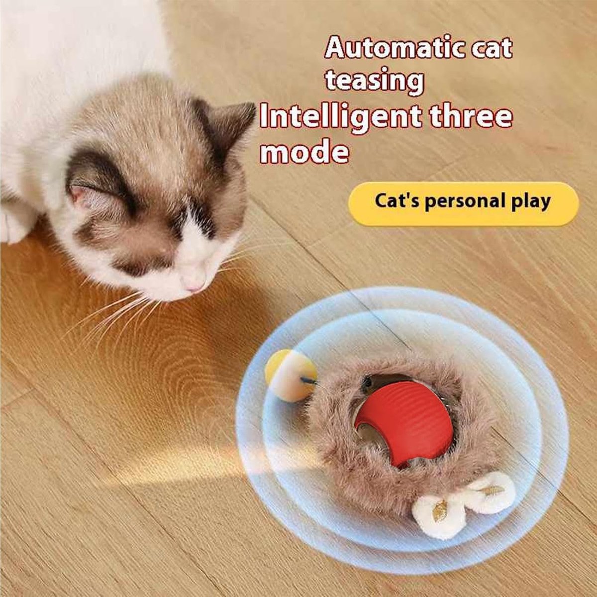 Electric Cat Ball Toy - Interactive Cat Toy - Automatic Rolling Smart Cat Toy for Cats - Dog Toys - Interactive Cat Play Ball - Pet Toys - Fast Rolling on Carpet, for Interactive Indoor Play - Image 4