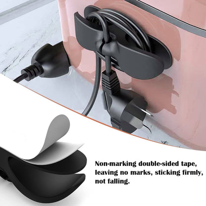 Cable Organizer - 6 Pieces - Cable Organizer - Cable Reels - Winder Cord Clip - Cable Wire Clips - Cord Holder - Cable Holders - Kitchen Organizers - Cable Reel Devices - Cable Holder - Gadget Accessories - Self-Adhesive - Black/Gray/White - Image 4