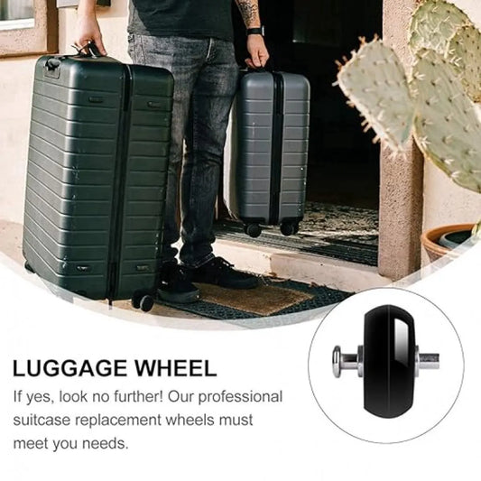 4 Pieces Rubber Swivel Casters - 50x18cm - Suitcase Casters - Swivel Casters - Stick-on - Mute - With Ball Bearings - With Screws And Wrench - Suitcase Swivel Caster - Replacement Casters - Repair Kits - Luggage Case - High Quality - Image 3