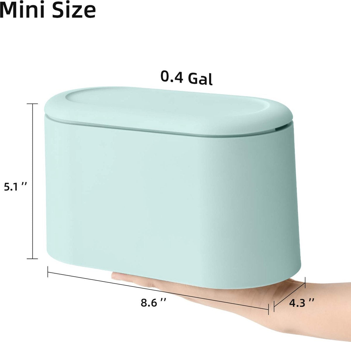 Trash Can - Sensor Trash Can - Sturdy - Countertop Waste Bin - Mini Trash Can - Desktop - Tabletop Waste Bin - Plastic Trash Can - Bathroom Waste Bin - Recycling Waste Bin - Car Trash Can - Blue - Office Trash Cans - Home / Office - Image 2