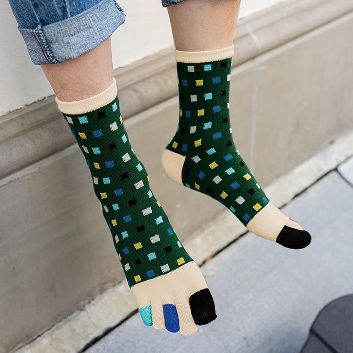 Toe Socks - 5 Pairs - Toe Socks - Toesocks - Socks - Socks - Cotton - Men - Yoga Socks - Smooth Toe Seam - No Annoying Seams - Runner Toe Socks - Suitable For Casual, Business And Sports - Image 4