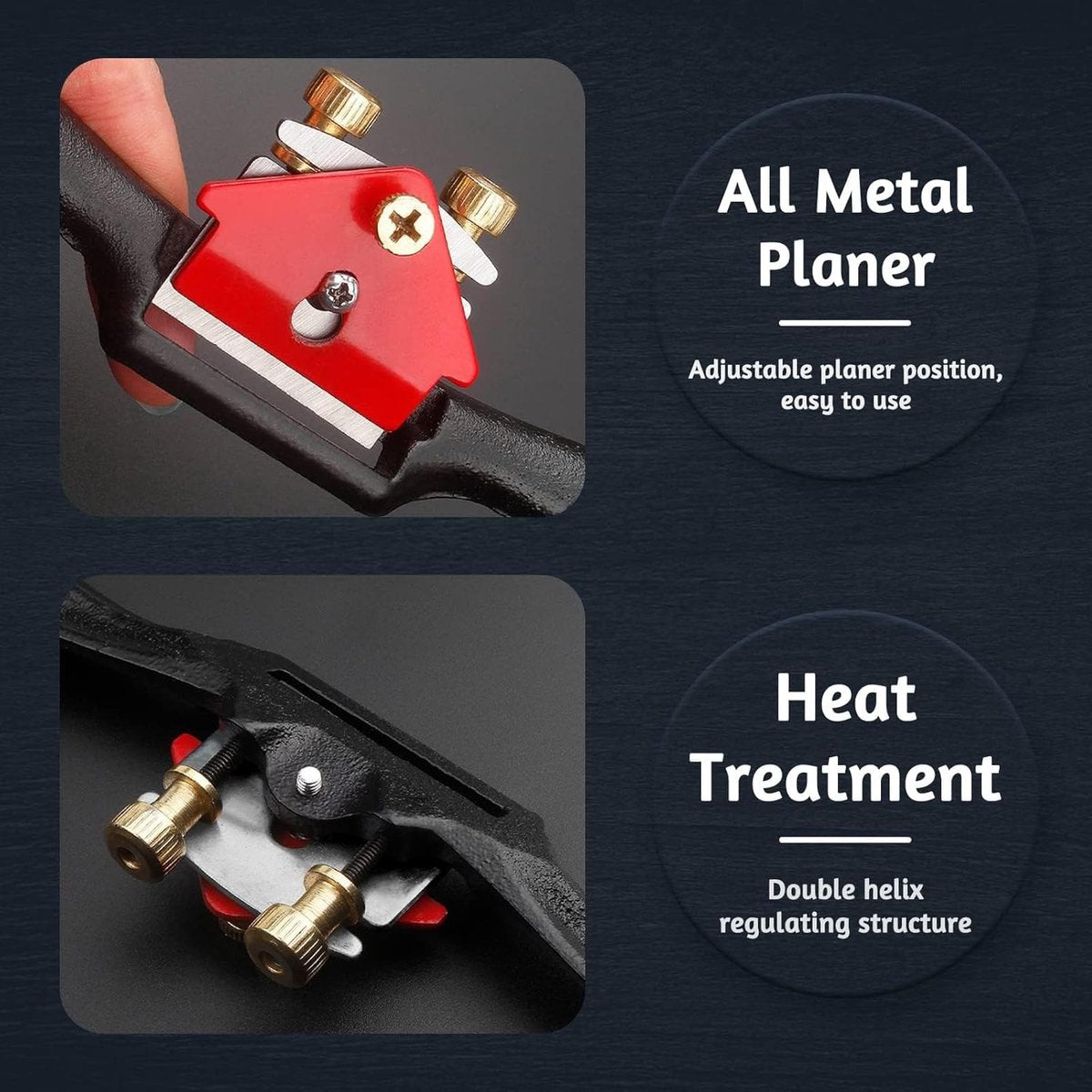 Spoke Plane Flat 210 mm - Spoke Plane - Block Plane - Hand Block Plane - Angle Plane - Hand Planers - Wood Planing - Wood - Woodworking - Edge - Rust-resistant - With 6 Planer Blades - Adjustable Spoke Planer With Screws - Image 4