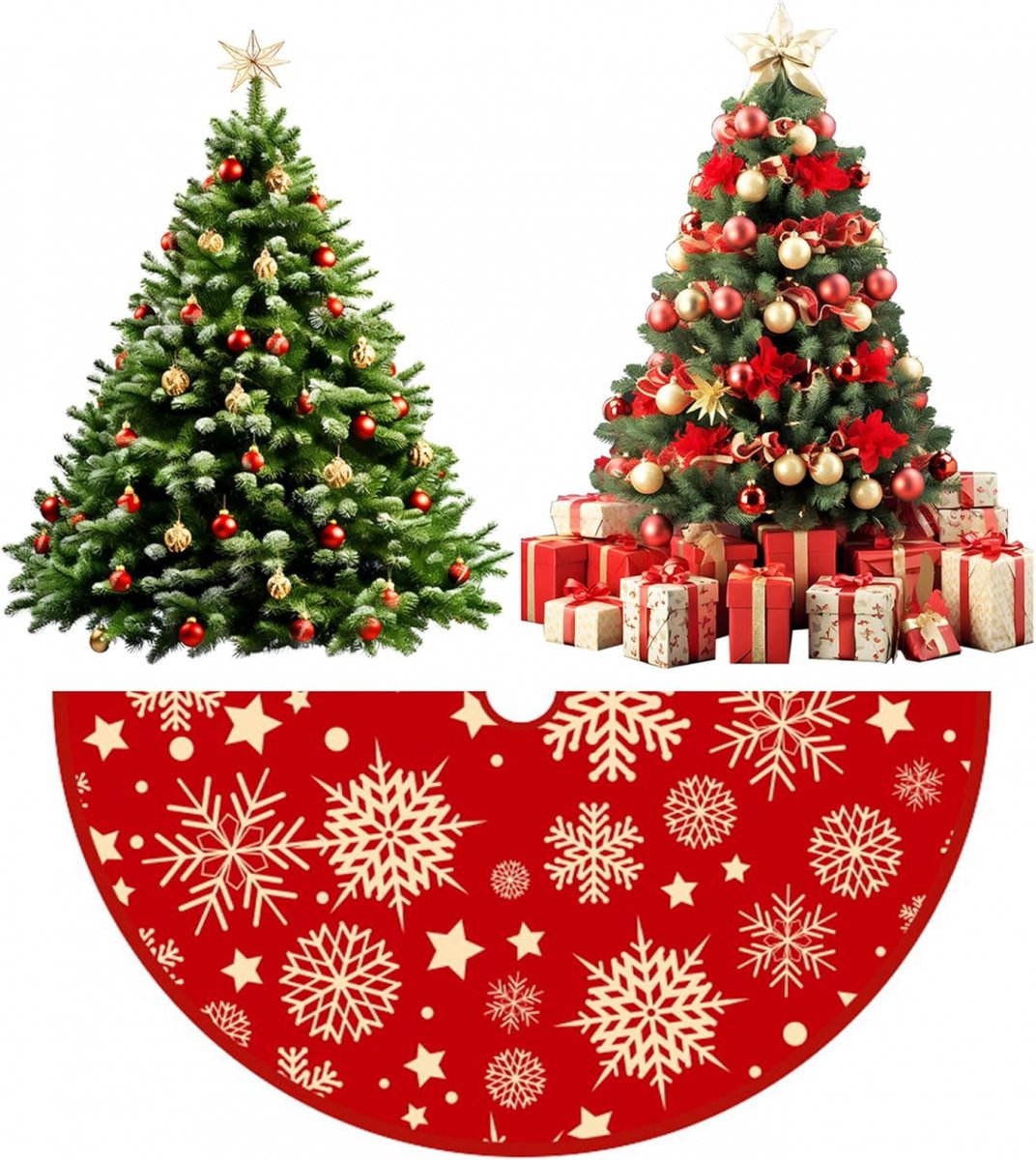Christmas tree skirt - Christmas tree rug - Christmas rug - Tree blanket - Christmas tree rugs - 90 cm - Christmas tree decoration - Christmas tree rug for under the Christmas tree - Christmas - For Christmas decorations for the holidays - Image 2