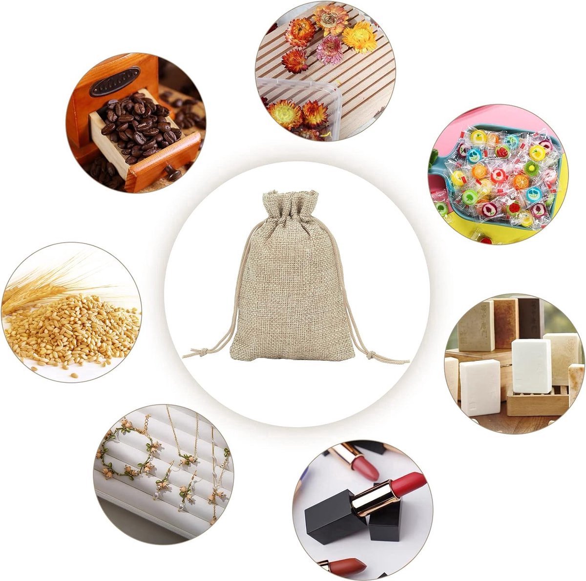 Jute Bags - 7 x 9 cm - 50 Pieces - Image 5