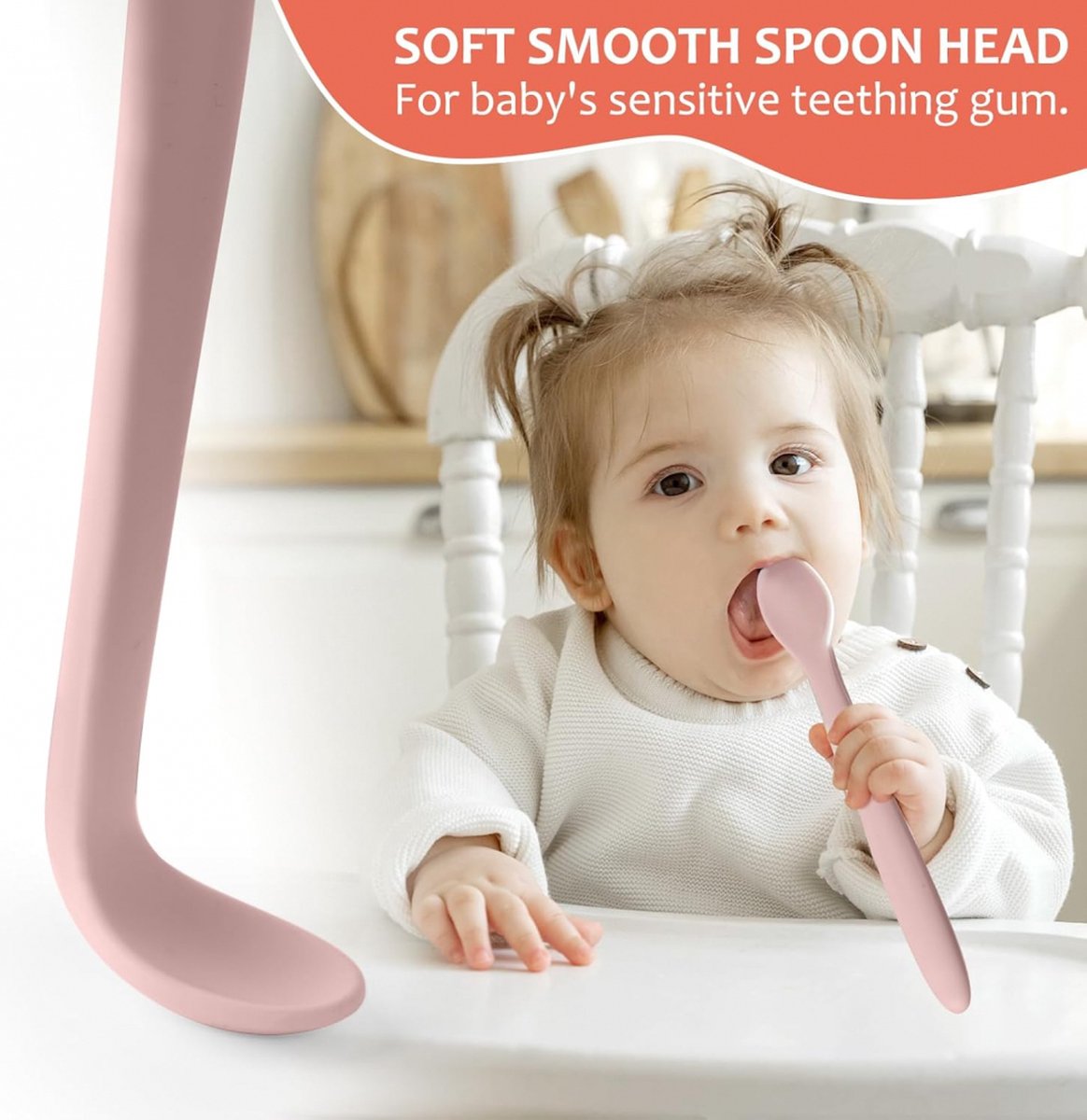 Silicone Baby Spoons - 6 Pieces - Children's Spoons - BPA Free - Cutlery Spoon - Soft Spoons - Baby Cutlery - Children's Cutlery - Feeding Spoon - Spoons for Learning to Eat with Cutlery - Tablespoon - Image 2