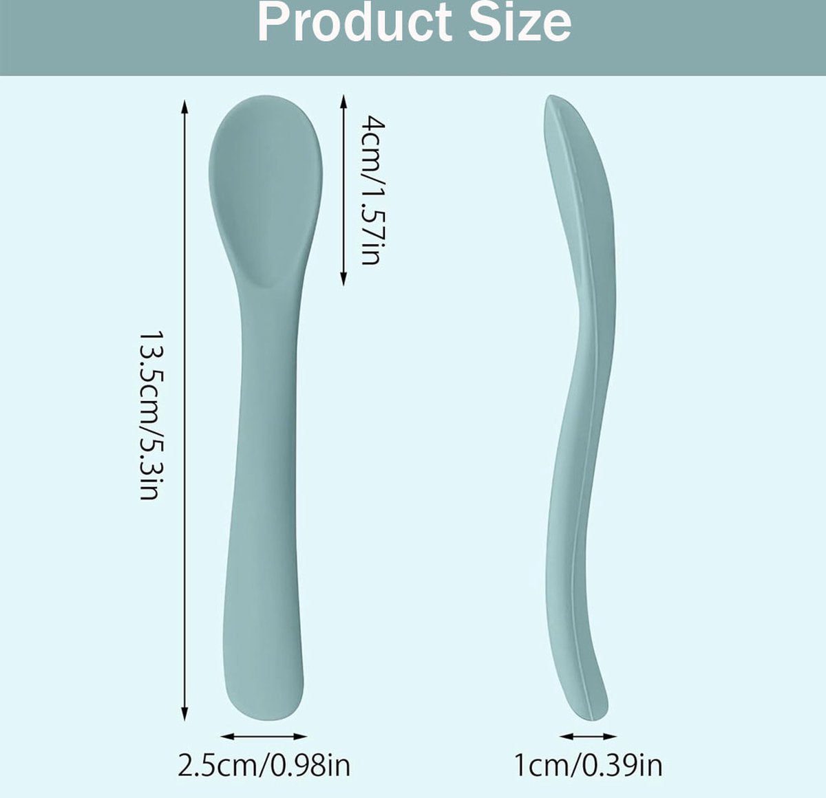 Silicone Baby Spoons - 6 Pieces - Children's Spoons - BPA Free - Cutlery Spoon - Soft Spoons - Baby Cutlery - Children's Cutlery - Feeding Spoon - Spoons for Learning to Eat with Cutlery - Tablespoon - Image 3