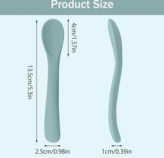 Silicone Baby Spoons - 6 Pieces - Children's Spoons - BPA Free - Cutlery Spoon - Soft Spoons - Baby Cutlery - Children's Cutlery - Feeding Spoon - Spoons for Learning to Eat with Cutlery - Tablespoon - Image 3
