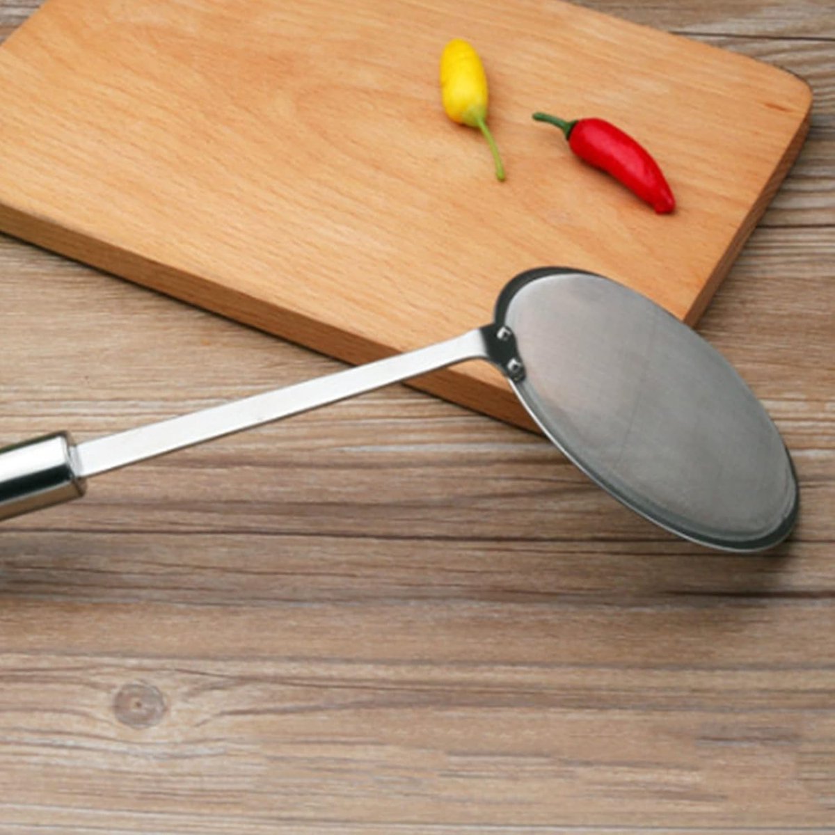 Skimmer - 2 Pieces - Deep-frying Spoon - Deep-frying Scoop - Food Sieve - Skimmer Spoon - Colander Spoon - Draining Potatoes/Vegetables/Pasta - Cooking Supplies - Kitchen Tools - Skimmer Spoon - Sieve - Colander - Hanging - With Handle - ø10 cm - Stainles - Image 4