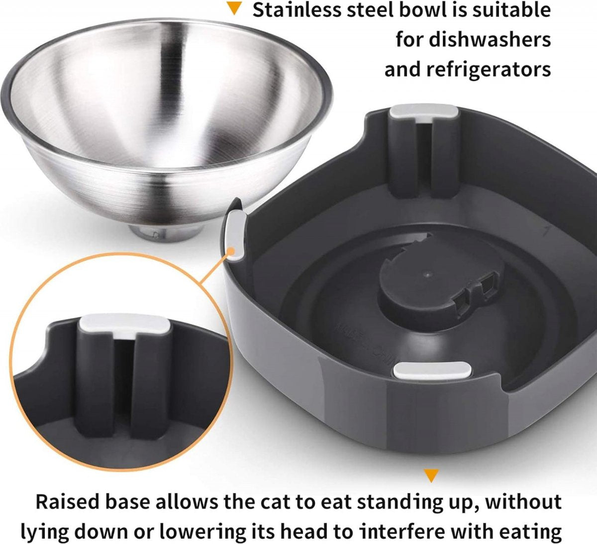 Pet Water & Food Set - 2 Pieces - BPA-Free - Dog Food Bowl - Cat Food Bowl - With Stand - Cat Food Bowls - Drinking Bowl - Double Food and Drinking Bowl - 2 in 1 Pet Bowl - Dog and Cat - Bowls Are Dishwasher Safe - Image 2