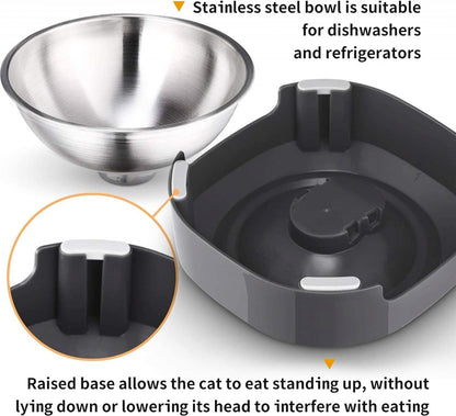 Pet Water & Food Set - 2 Pieces - BPA-Free - Dog Food Bowl - Cat Food Bowl - With Stand - Cat Food Bowls - Drinking Bowl - Double Food and Drinking Bowl - 2 in 1 Pet Bowl - Dog and Cat - Bowls Are Dishwasher Safe - Image 2