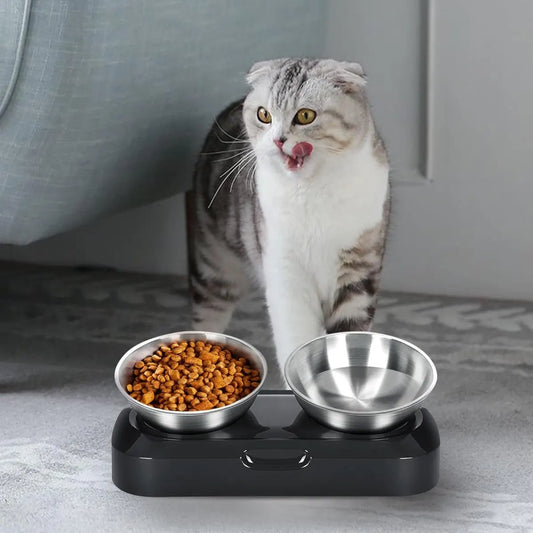 Pet Water & Food Set - 2 Pieces - BPA-Free - Dog Food Bowl - Cat Food Bowl - With Stand - Cat Food Bowls - Drinking Bowl - Double Food and Drinking Bowl - 2 in 1 Pet Bowl - Dog and Cat - Bowls Are Dishwasher Safe - Image 4