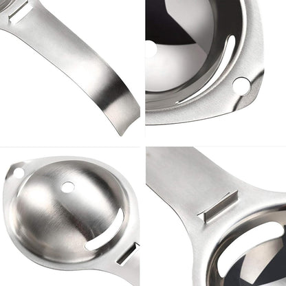 Professional Egg Separator - Egg Separator - Egg Separation - Egg Splitter - Egg Yolk Separator - Egg Separator - Egg Yolk Separator - Egg Separator - Egg White - Egg Yolk - Stainless Steel - Silver - Egg Separator with Stainless Steel Impact Edge - Image 4