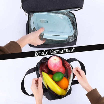 Insulated Lunch Bag - Family Picnic Bag - Reusable Waterproof Lunch Bags - Double Compartment Lunch Bags - Portable Lunch Box - For School Picnic Camping Travel - For Men Women - Image 4