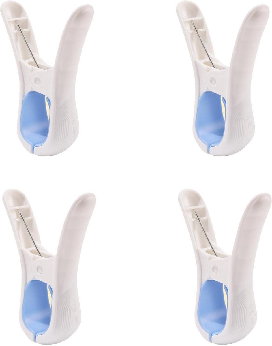 Clothes Pegs - 8 Pieces - Clothes Rack Pegs - Plastic Clothes Pegs - Synthetic Clothes Pegs - Large Towel Pegs - Plastic Pegs - Beach Towel Pegs - Large Towel Clips - Bath Towel Clips - Indoor and Outdoor - Durable - Opening 4 Cm - Blue - Image 5